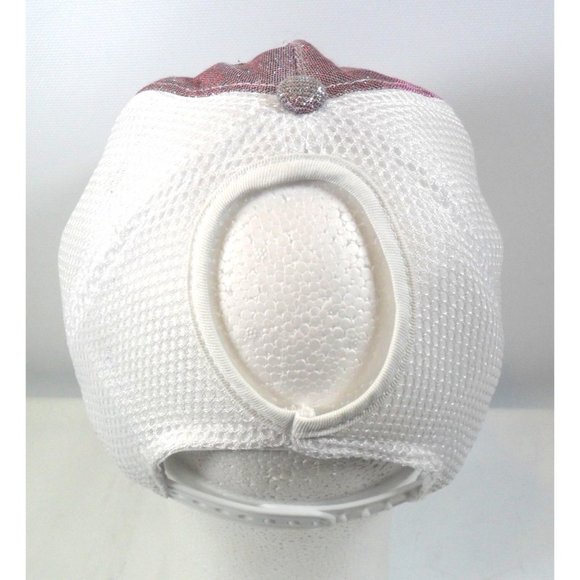 Justice Pink Shimmering Sparkle Pony Tail Ball Cap Hat - Picture 4 of 5